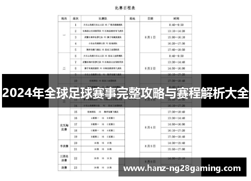 2024年全球足球赛事完整攻略与赛程解析大全 2024年全球足球赛事完整攻略与赛程解析大全