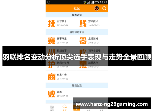 羽联排名变动分析顶尖选手表现与走势全景回顾