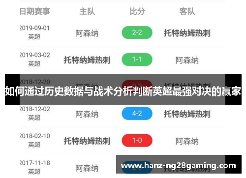 如何通过历史数据与战术分析判断英超最强对决的赢家